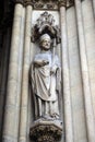 Statue of Saint on the portal of the Basilica of Saint Clotilde in Paris