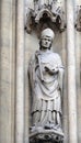 Statue of Saint on the portal of the Basilica of Saint Clotilde in Paris