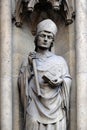 Statue of Saint on the portal of the Basilica of Saint Clotilde in Paris