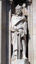 Statue of Saint from portal of the church of St. Matthias near the fisherman bastion in Budapest