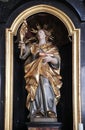 Statue of Saint, Sanctuary of St. Agatha in Schmerlenbach Royalty Free Stock Photo