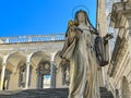 Statue of Saint Scholastica, sister of Saint Benedict, in the Benedictine Abbey of Monte Royalty Free Stock Photo