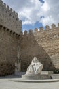 Statue of Saint Therese of Jesus near the wall of Avila, Castile and Leon, Spain