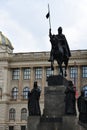 Statue of Saint Wenceslas at Wenceslas Square in Prague, Czech Republic Royalty Free Stock Photo