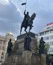 Statue of Saint Wenceslas at Wenceslas Square in Prague, Czech Republic Royalty Free Stock Photo