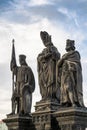 Statue of Saints Norbert of Xanten, Wenceslas and Sigismund at Charles Bridge - Prague, Czech Republic