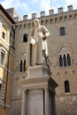 Statue of Sallustio Bandini 1677 - 1760, a priest and one of the first Italian economists, at Piazza Salimbeni, Siena, Italy Royalty Free Stock Photo