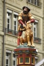 Statue of the Samson Fountain at Kramgasse street in Bern, Switz Royalty Free Stock Photo