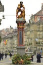 Statue of the Samson Fountain at Kramgasse street in Bern, Switz Royalty Free Stock Photo