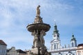 ceske budejovice budweis main square anf fountain of samson Royalty Free Stock Photo