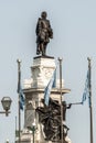 Statue of Samuel de Champlain against blue summer sky in historic area founder of Quebec City, Canada Royalty Free Stock Photo