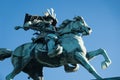 Statue of samurai riding on a horse