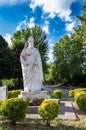 Statue of san valentino placed at the roundabout near the church in terni