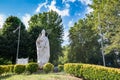 Statue of san valentino placed at the roundabout near the church in terni