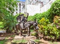 Statue of Sancho Panza on the donkey in Old Havan Royalty Free Stock Photo