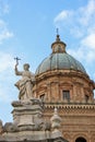 Statue of Santa Rosalia in front of the cathedral of Palermo Royalty Free Stock Photo