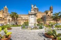 Statue of Santa Rosalia in front of Palermo Cathedral, a major Royalty Free Stock Photo