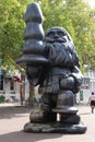 Statue of Sante Claus with a candle in Rotterdam The Netherlands which did make it controversal when people on street called him G