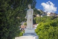 Statue of Sappho in the village of Agiasos on the island of Lesbos in Greece Royalty Free Stock Photo