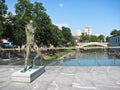 Statue of Satyr on Butcher bridge in Ljubljana, Slovenia