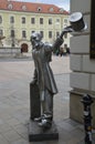 The statue of Schone Naci or Beautiful Ignaz, Bratislava Royalty Free Stock Photo
