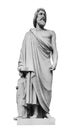 Statue of sculptor Smilis adorns the building of the New Hermitage. Isolated on white background with clipping path Royalty Free Stock Photo