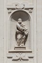 Statue sculpture, basilica Church of the Holy Cross. Lecce, Italy Royalty Free Stock Photo