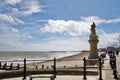 Statue and seafront at Lowestoft Suffolk Royalty Free Stock Photo