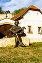 Statue of medieval lutenist. Eger, Hungary