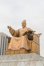 Statue of Sejong the Great, the king of South Korea Royalty Free Stock Photo