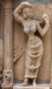 Statue of self absorbed woman at Shirangam Temple.