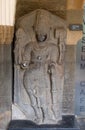 Statue of Shaivite Dvarapala from 12th century exposed in the Prince of Wales Museum in Mumbai Royalty Free Stock Photo