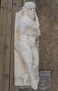 Statue-shaped fountain. Roman theatre of Medellin, Extremadura, Spain