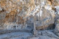 A statue of a ship carved into the rock on the Acropolis Royalty Free Stock Photo