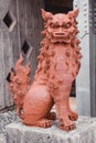 Statue of Shisa the guardian half lion half dog idol at Okinawa Naha Japan Royalty Free Stock Photo