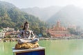 Statue Shiva, hindu idol on the river Ganges