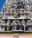 Statue of Shiva, Parvati, Ganesha, Kartika and other Hindu deities on the temple complex Arunachaleswara XI century