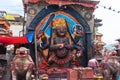 Statue and shrine of Kal Bhairav at Kathmandu Durbar Square, Kathmandu Valley, Nepal