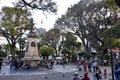 Statue of Simon Bolivar in Plaza 25 de Mayo, a UNESCO World Heritage Site in Sucre, Bolivia Royalty Free Stock Photo