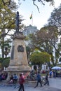 Statue of Simon Bolivar in Plaza 25 de Mayo, a UNESCO World Heritage Site in Sucre, Bolivia Royalty Free Stock Photo