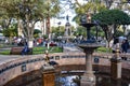 Statue of Simon Bolivar in Plaza 25 de Mayo, a UNESCO World Heritage Site in Sucre, Bolivia Royalty Free Stock Photo