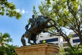 Statue of Simon Bolivar in Plaza de Bolivar, Santa Marta, Magdalena Department. Colombia Royalty Free Stock Photo