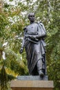 Statue of Simon de Bolivar with green background, Santa Cruz de Mompox, Colombia, World Heritage