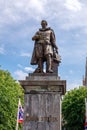 Statue of Simon Stevin, the Flemish mathematician, scientist and music theorist in Bruges, Belgium