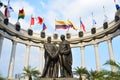 Statue of SimÃÂ³n Bolivar and San Martin de los Andes in Guayaquil, Ecuador