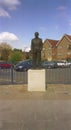 He statue of Sir Alf Ramsey outside the Portman Road stadium shortly after it was unveiled in 2000, Ipswich