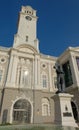 Statue of Sir Stamford Raffles and Victoria Theatre and Concert Hall, Singapore Royalty Free Stock Photo