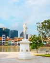 Tomas Stamford Raffles monument, Singapore Royalty Free Stock Photo