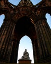 Statue of Sir Walter Scott on the Scott Monument Royalty Free Stock Photo