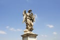 Statue with sky background at St. Angelo bridge Royalty Free Stock Photo